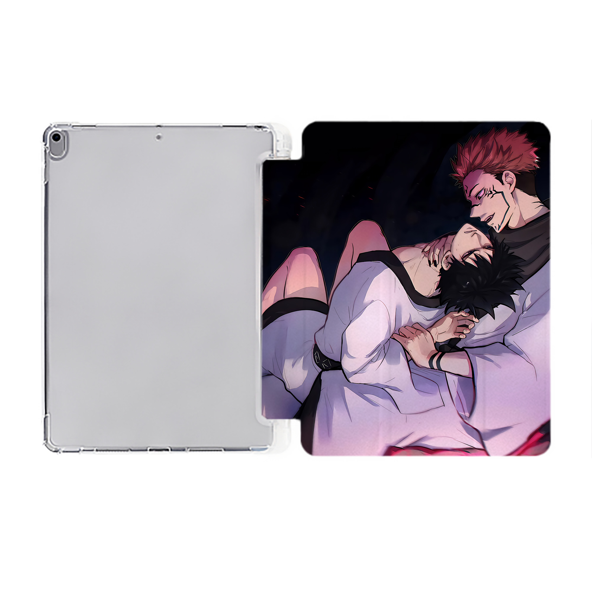 （画像用） 呪術廻戦 Jujutsu Kaisen IPad ケース ペン収納付き 三つ折りスタンド PUレザー×シリコン 対応機種9.5/10.5/10.9インチ